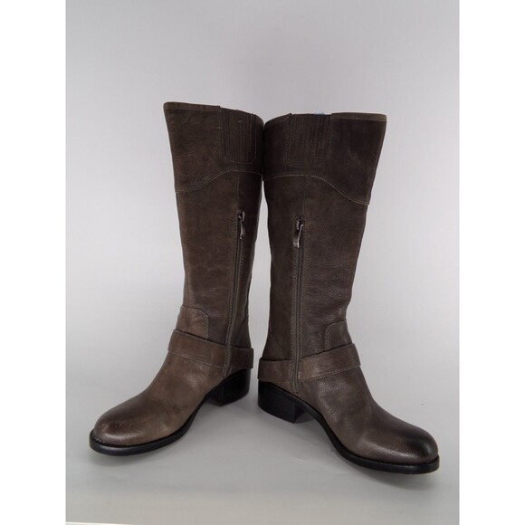 VINCE CAMUTO Brown Leather Tall Moto Riding Boots Size. 5.5 - Picture 4 of 9
